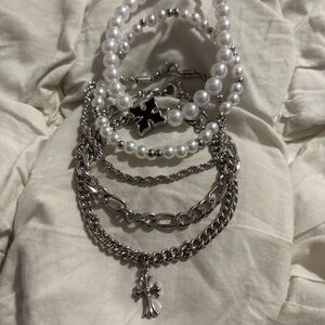 💧 ICY Chrome Hearts VIBES Multi-Cross Bracelets💧